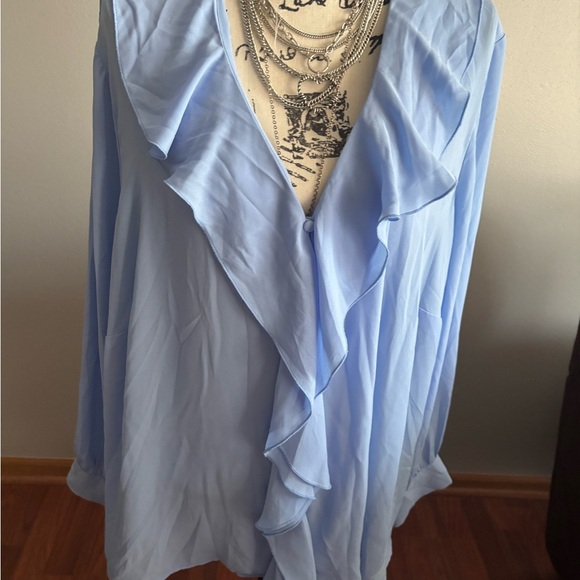 The Limited Tops - 🌸Light Blue Ruffled Women's Top (27” PTP)